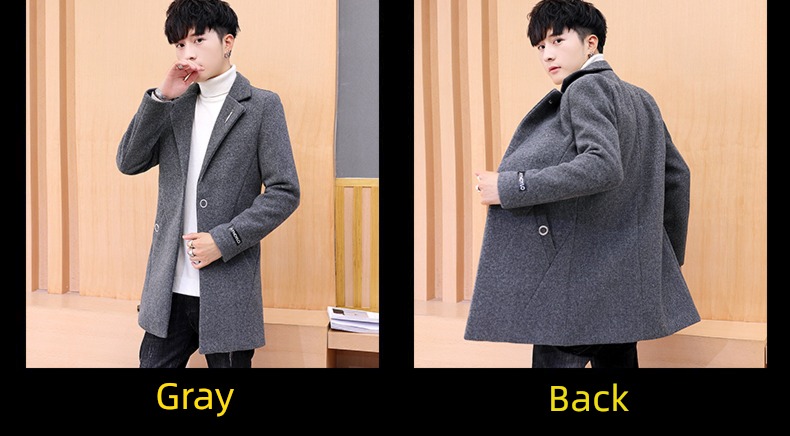 Autumn and winter Medium and long term Woollen cloth Korean version trend loose coat