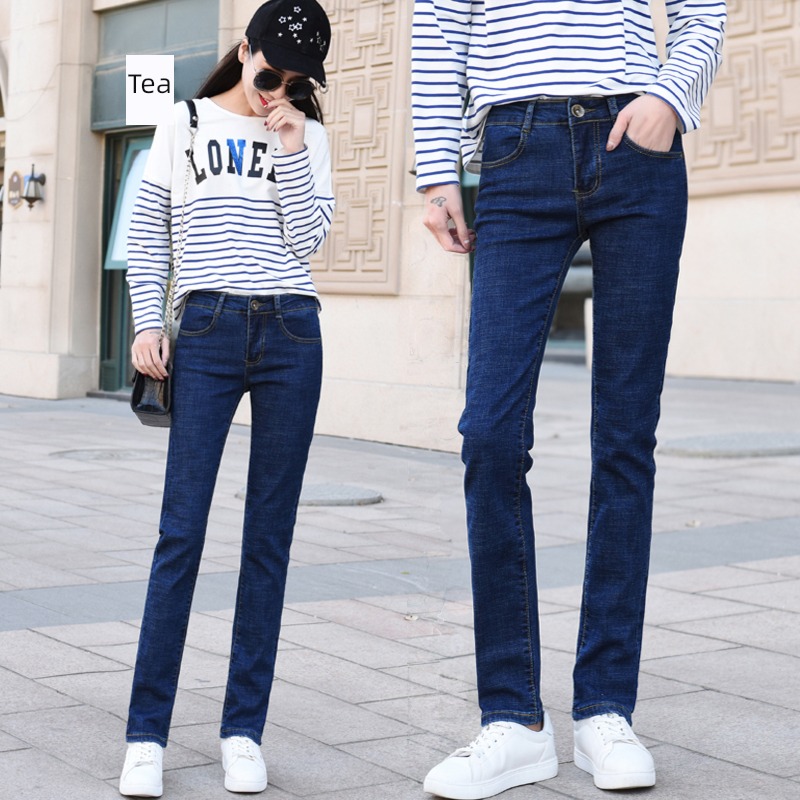 Women easy blue Straight cylinder Korean version Show thin Jeans