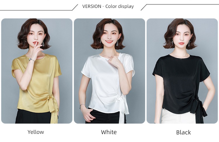 Short sleeve T-shirt easy match Wide leg pants jacket Chiffon shirt