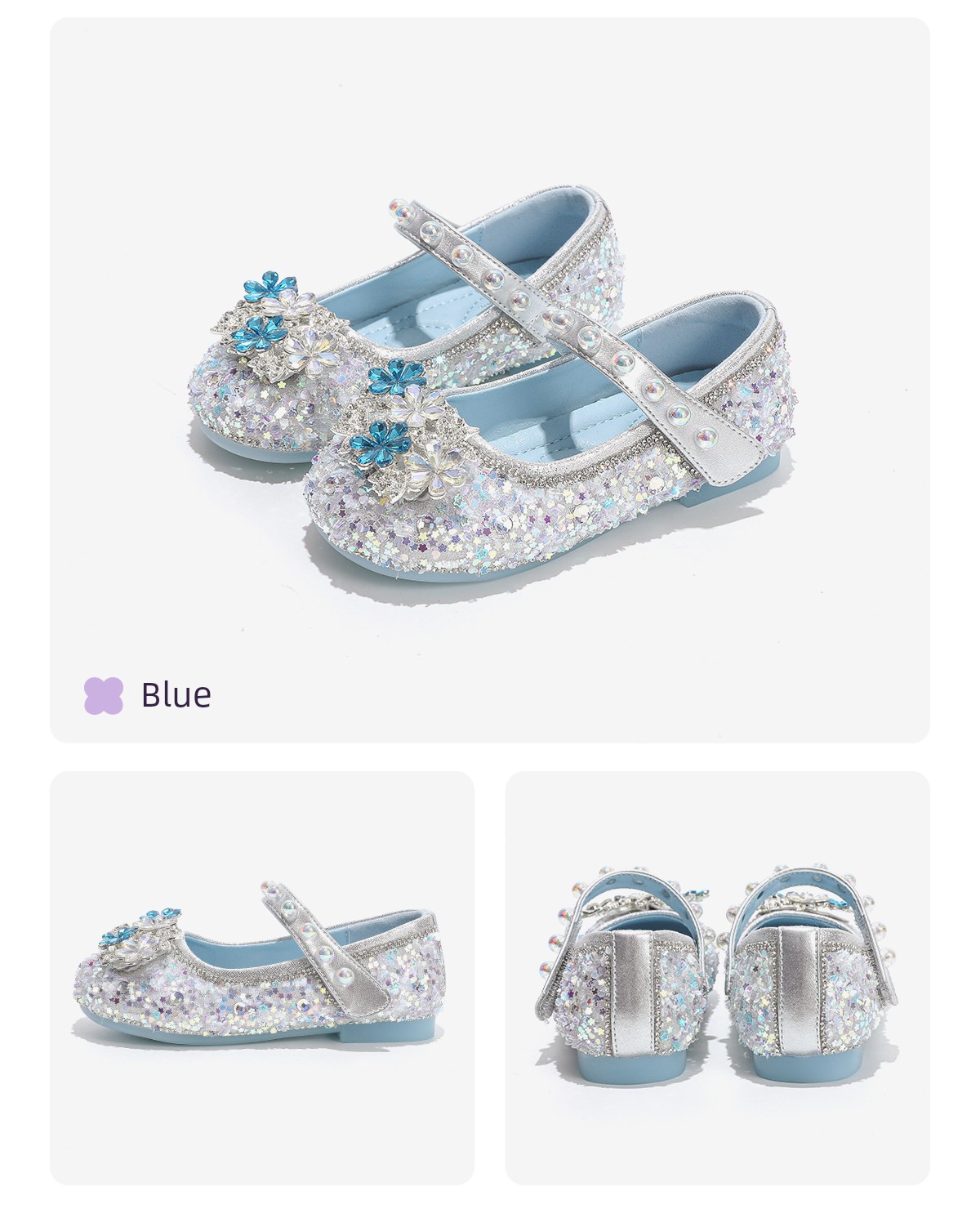 Girls' Crystal Princess Shoes 2026 New Leather Shoes Kidsren's Crystal Shoes Soft Sole Baby Girl Shoes Shiny Summer and Autumn — 16