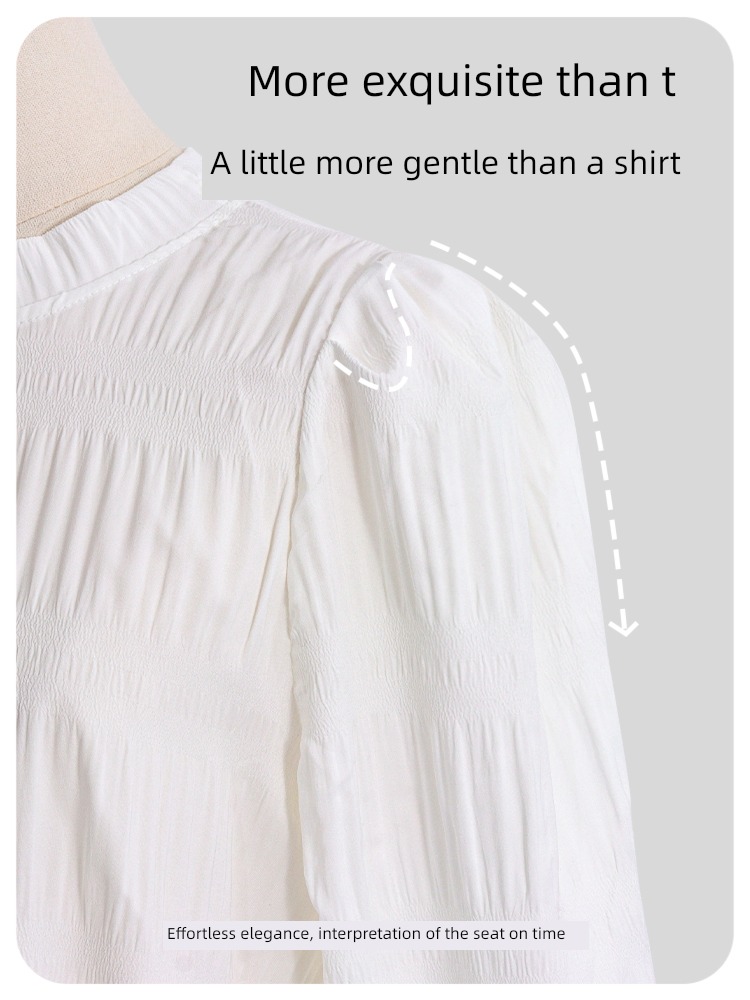 Autumn and winter European goods white fold Sense of design Undershirt
