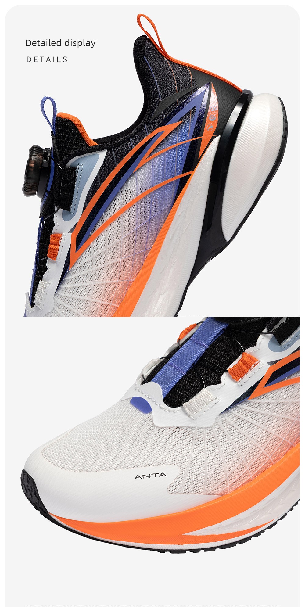 Anta Children's Wave 4 Running Shoes 2026 Summer New Breathable Professional Physical Test Running Shoes for Boys and Girls Youth Shoes — 54
