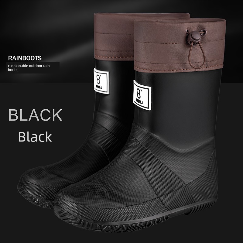 Children's Lightweight Rain Boots, Foldable Rain Boots for Men and Women, Couple's Rain Boots for Rainforest Hiking, Non-Slip Waterproof Shoes, Mid-High — 4