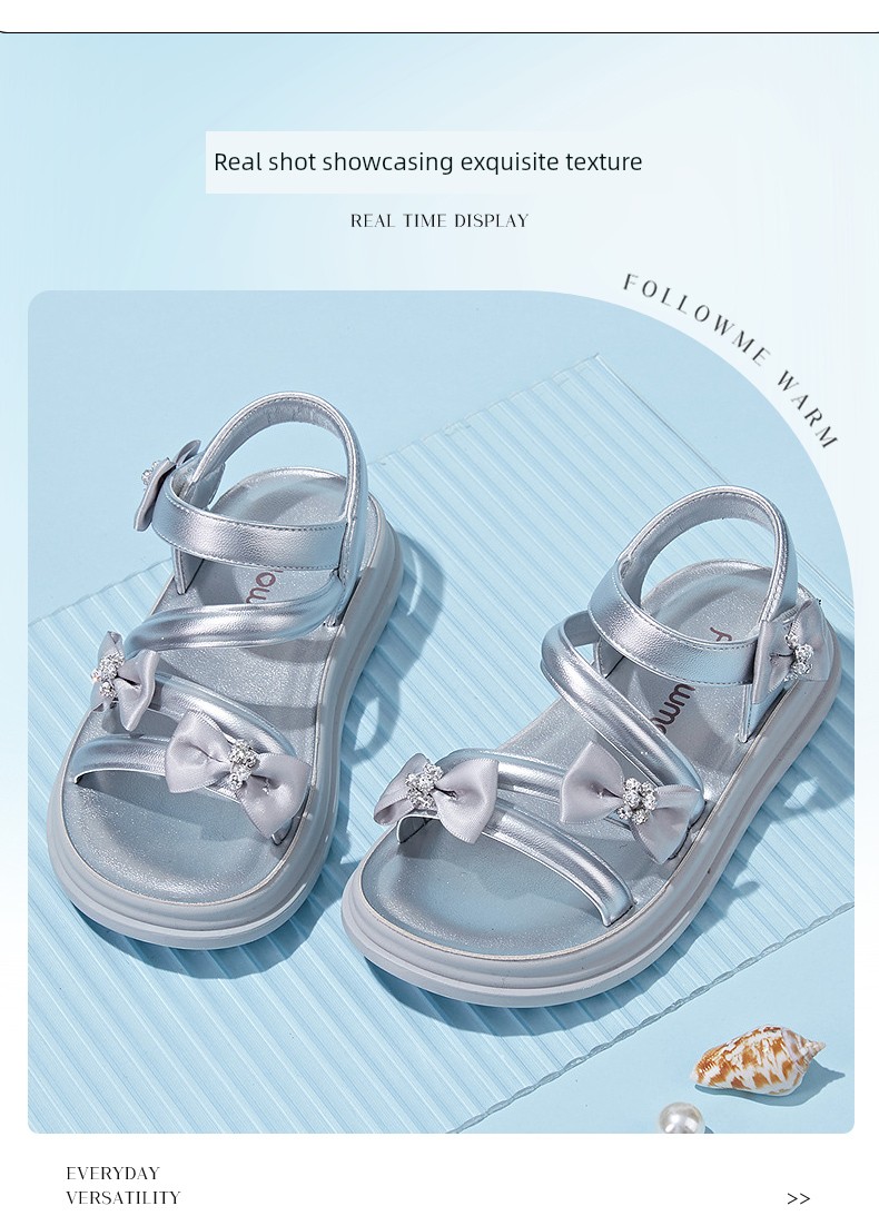 Fuluo Mi Girls' Sandals Kidsren's Summer Shoes 2026 Summer New Soft-Soled Sports Baby Girl Princess Shoes — 10