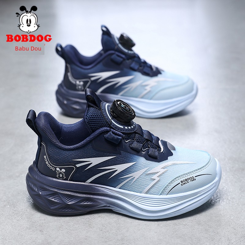 Babudou Kidsren's Shoes Boys' Sports Shoes 2026 Autum New Style Rotating Button Mesh Breathable Kidsren's Running Shoes — 3