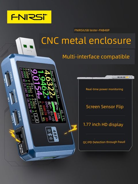 FNIRSI-FNB48 USB电压电流表多功能快充测试仪 QC/PD协议诱骗器