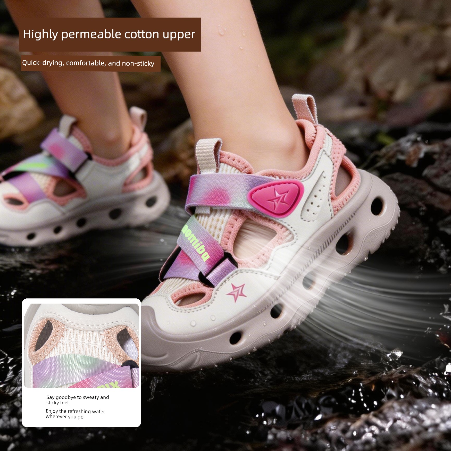 Xiaomi Children's Sandals, Closed-Toe Kids' Shoes, Summer Soft-Soled Breathable Outdoor Beach and Water Shoes for Boys and Girls — 3