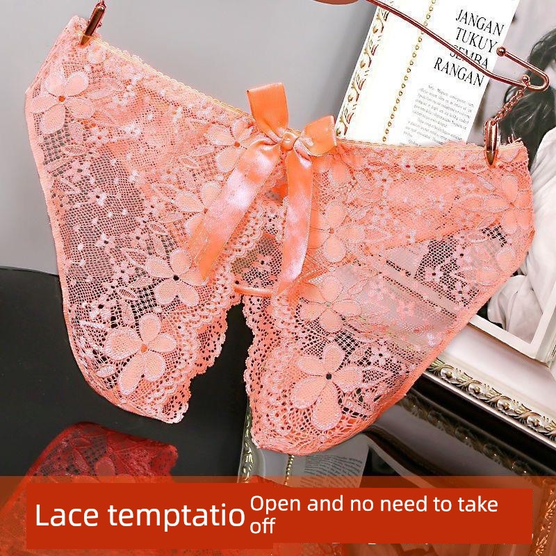 Couple's Shorts, Passionate Crotchless Panties, Thong with Opening, Sexy Mesh, Super Hot Thong Underwear, Lace for Women — 2