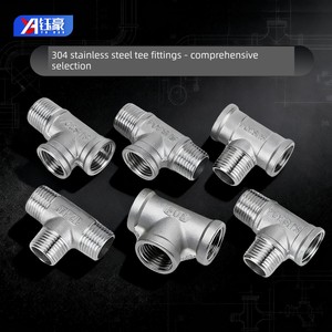304 Stainless Steel Internal Threaded Tee External Threaded Pipe Fittings Complete Set 3/4 Inch 6/8 Inch 1 Inch