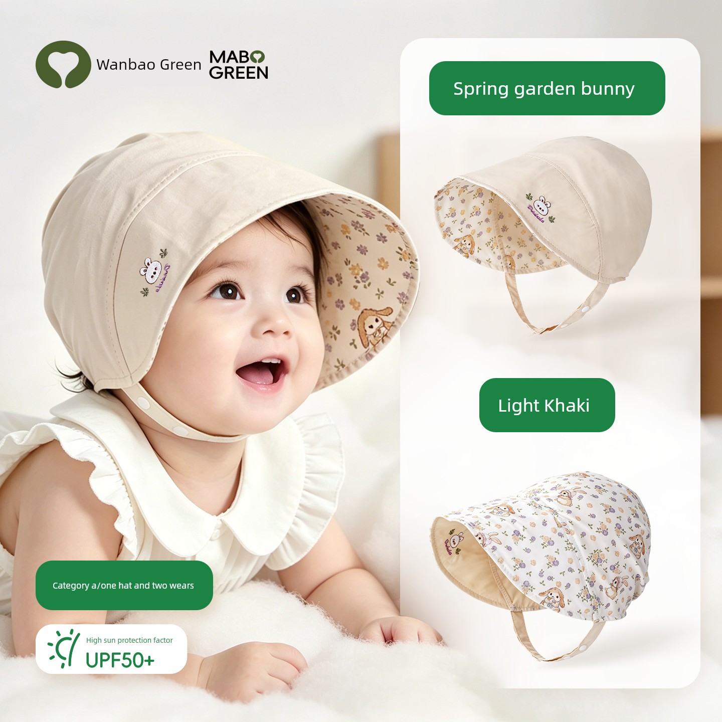 Baby Hat Summer Thin Sun Protection Hat Class a Pure Cotton Children's Sunshade Hat for Boys and Girls Newborns and Infants for Outdoor Use — 3