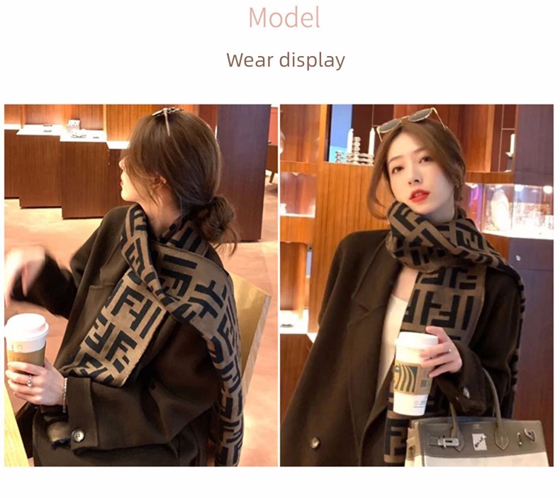female winter Versatile knitting Shawl Advanced sense scarf