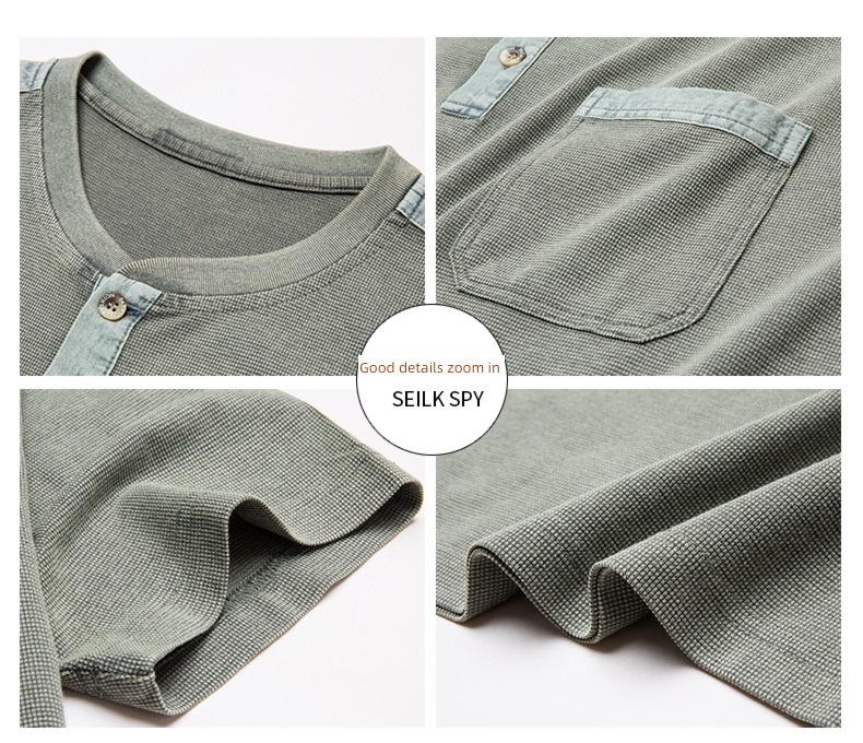 hyz  Middle aged man Real pocket Short sleeve T-shirt