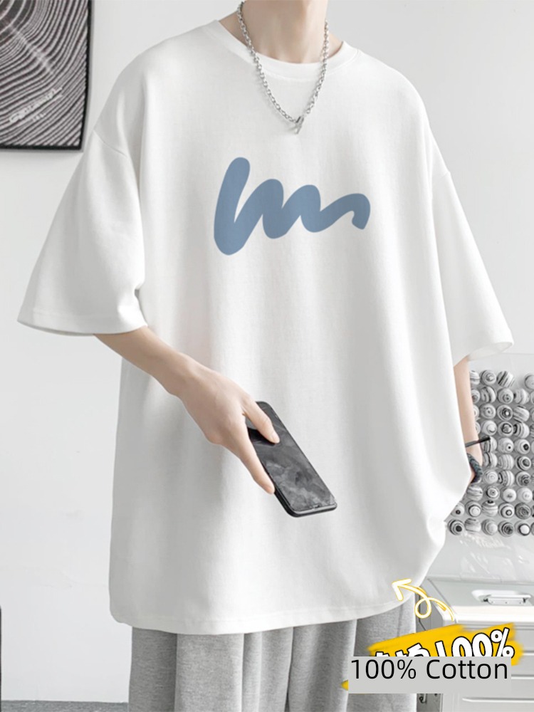 Pounds pure cotton Chaopai easy man Short sleeve T-shirt