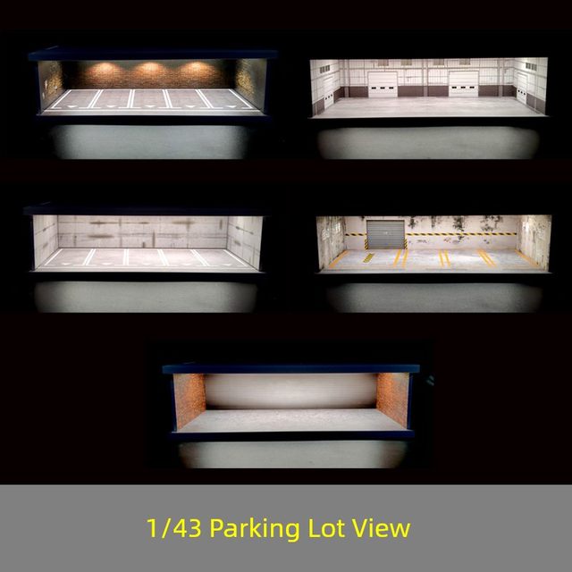 1/43 parking scene model, small storage box, alloy car model collection and photo display box