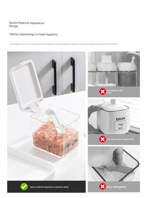 Japanese asvel seasoning box high-end new moisture-proof seasoning tank Home kitchen seasoning bottle salt jar storage box