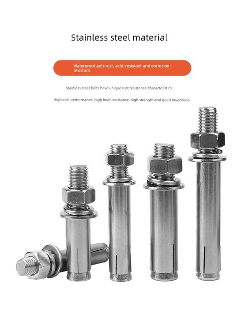 National Standard 304/201/316 Stainless Steel Expansion Screw Bolt Extended Blast Expansion Pipe Nails Outer Pipe M6M8M10