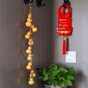 Natural Gourd String Hanging Ornaments for Home Entrance, Living Room, Balcony Decorations, Rattan Bedroom Decorations,