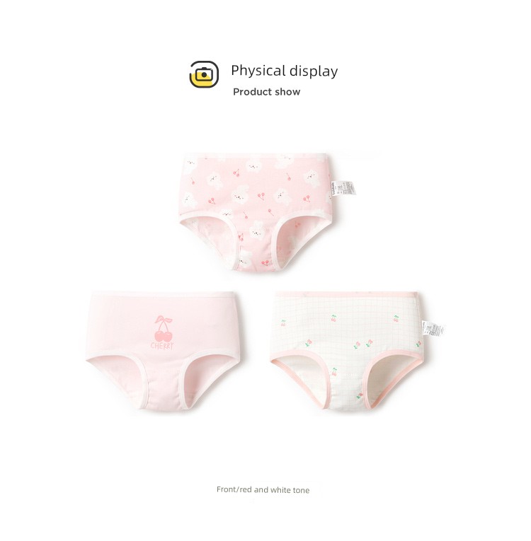Balabala Children's Underwear, All-Cotton, Class A, Girls' Boxer Shorts, Toddler and Big Kids' Four-Corner Briefs, Baby-Friendly, Non-Binding — 41