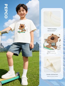 Piggy Banner Children's Clothing 2026 Summer New Style Children's Short-Sleeved T-Shirt Little Boys Round Neck Tops Baby