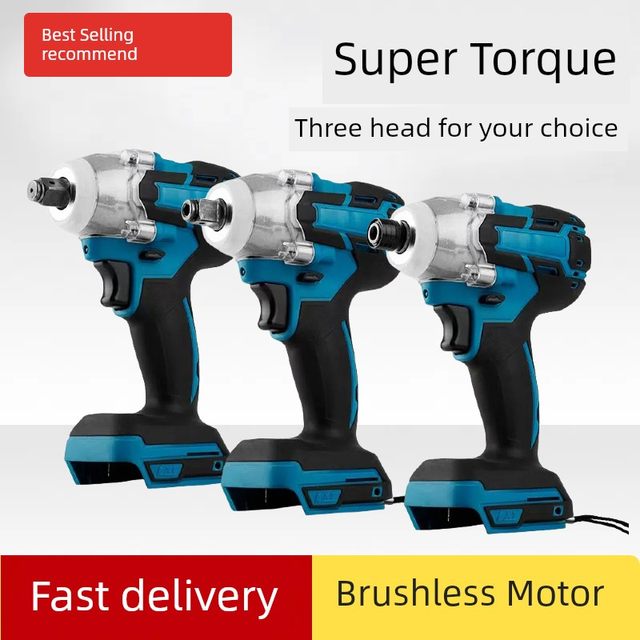 Brushless electric wrench large torque charging impact wrench frame woodworking lithium battery wrench wind cannon mud bare metal field model