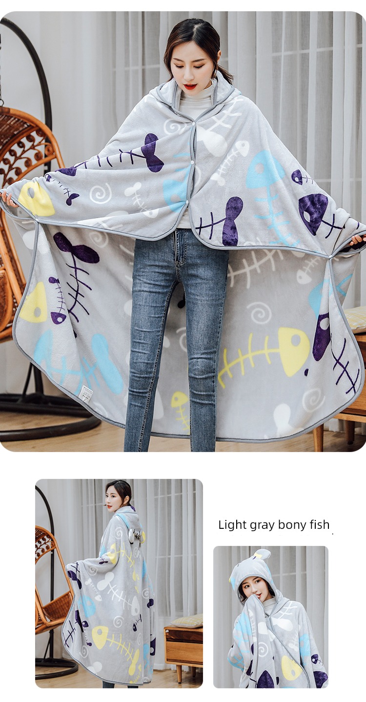 Spring and summer Cover leg Coral velvet Air conditioning blanket Cap Cape