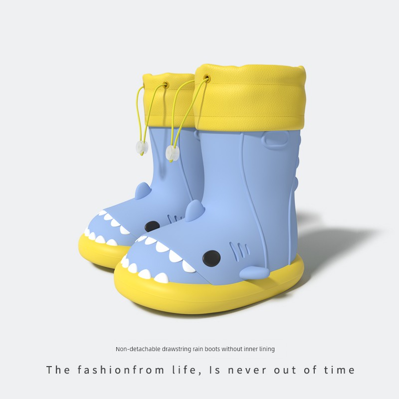 Star Little Shark Children's Raincoat and Rain Shoe Set for Boys and Girls, Waterproof Cartoon Rain Boots, Non-Slip Water Shoes — 5