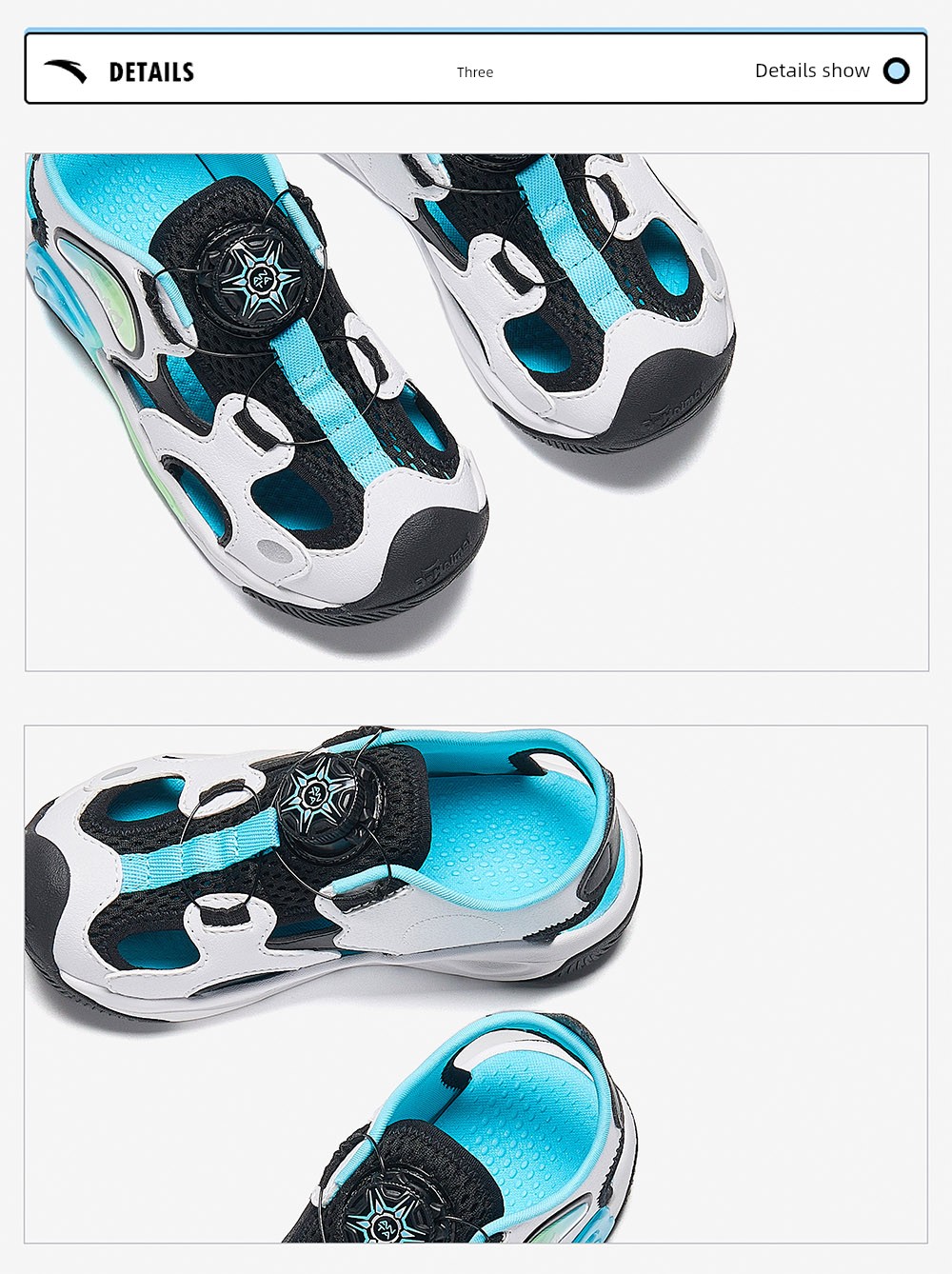 Anta Children's Jellyfish Water Trail Sandals 2026 Summer Boys' Non-Slip Baby Beach Shoes Sports Sandals — 23