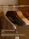 Home solid wood flocking non-slip clothes hanger adult coat hanger wardrobe storage clothes hanger hotel hotel traceless clothes support