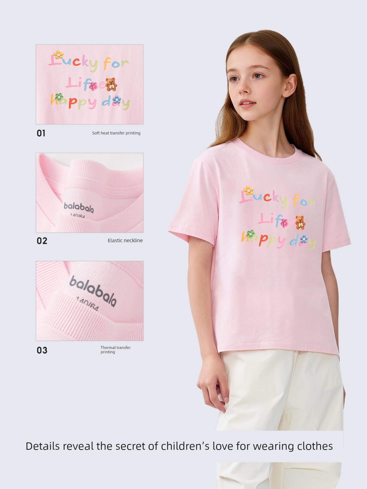 Balabala Kidsren's Clothing Girls' Baby Short-Sleeved T-Shirt Kidsren's 2026 New Summer Clothing Big Kidsren's Moisture-Absorbent Quick-Drying Tops — 3