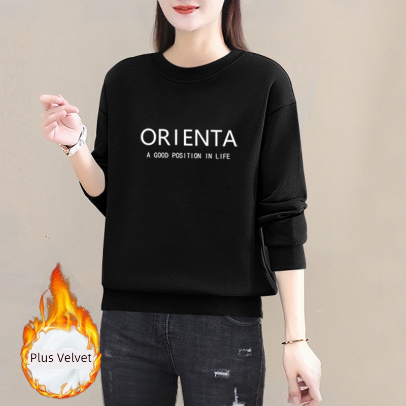 spring and autumn winter thickening easy ma'am Round neck Sweater