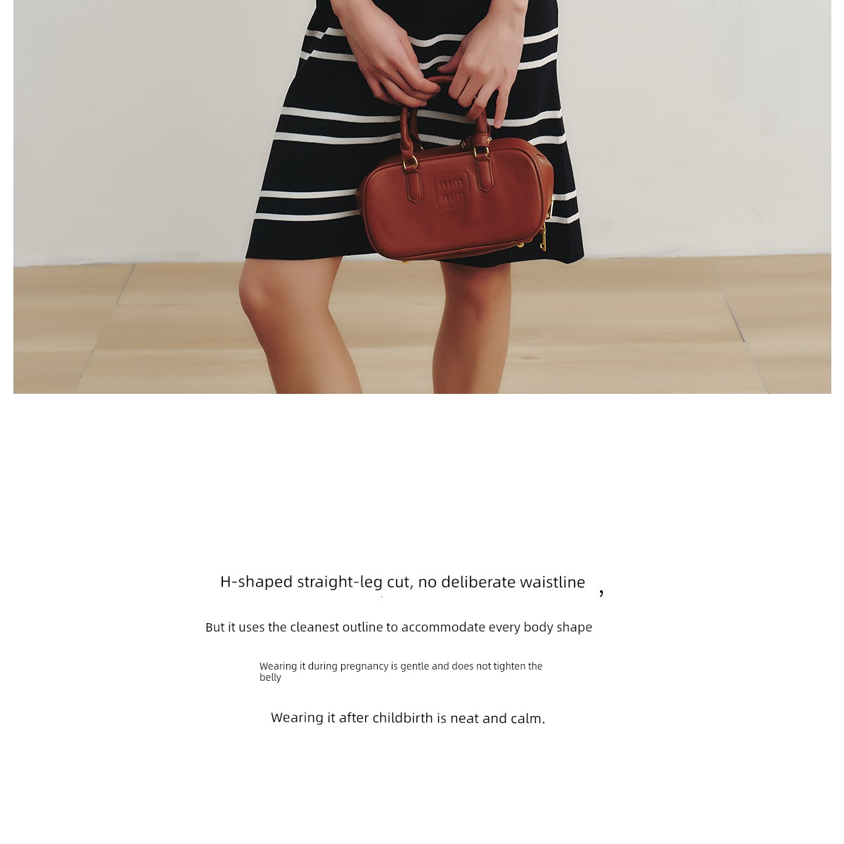 Sellynear Maternity Dress for Summer Wear 2026 New Fashion Striped Color-Blocking Pregnancy Knitted Nursing Dress — 11