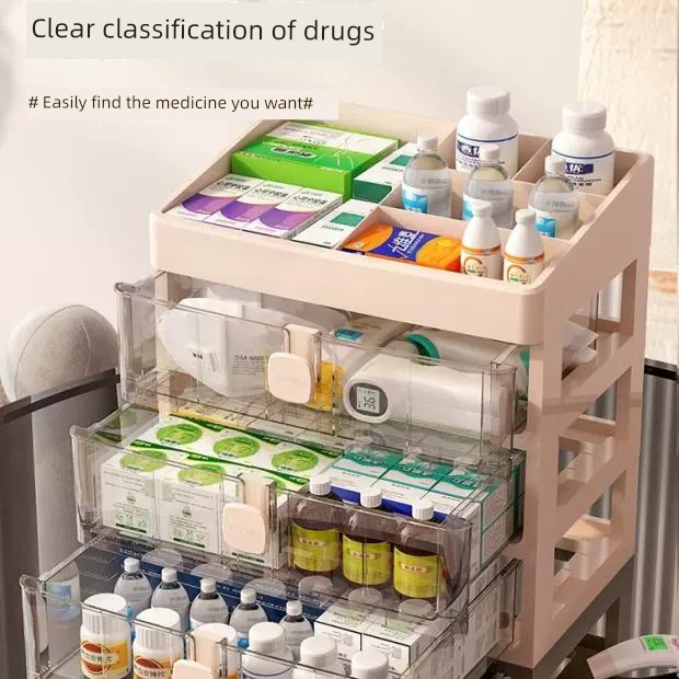 藥物分類整理小抽屜式置物架儲藥品盒藥箱 家庭裝家用大容量收納櫃 (8.3折)