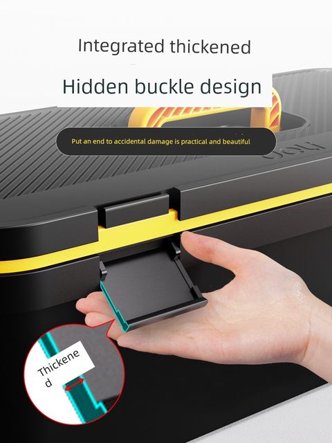 Deli toolbox storage box household multi-function hardware electrician storage box set car iron toolbox thickened