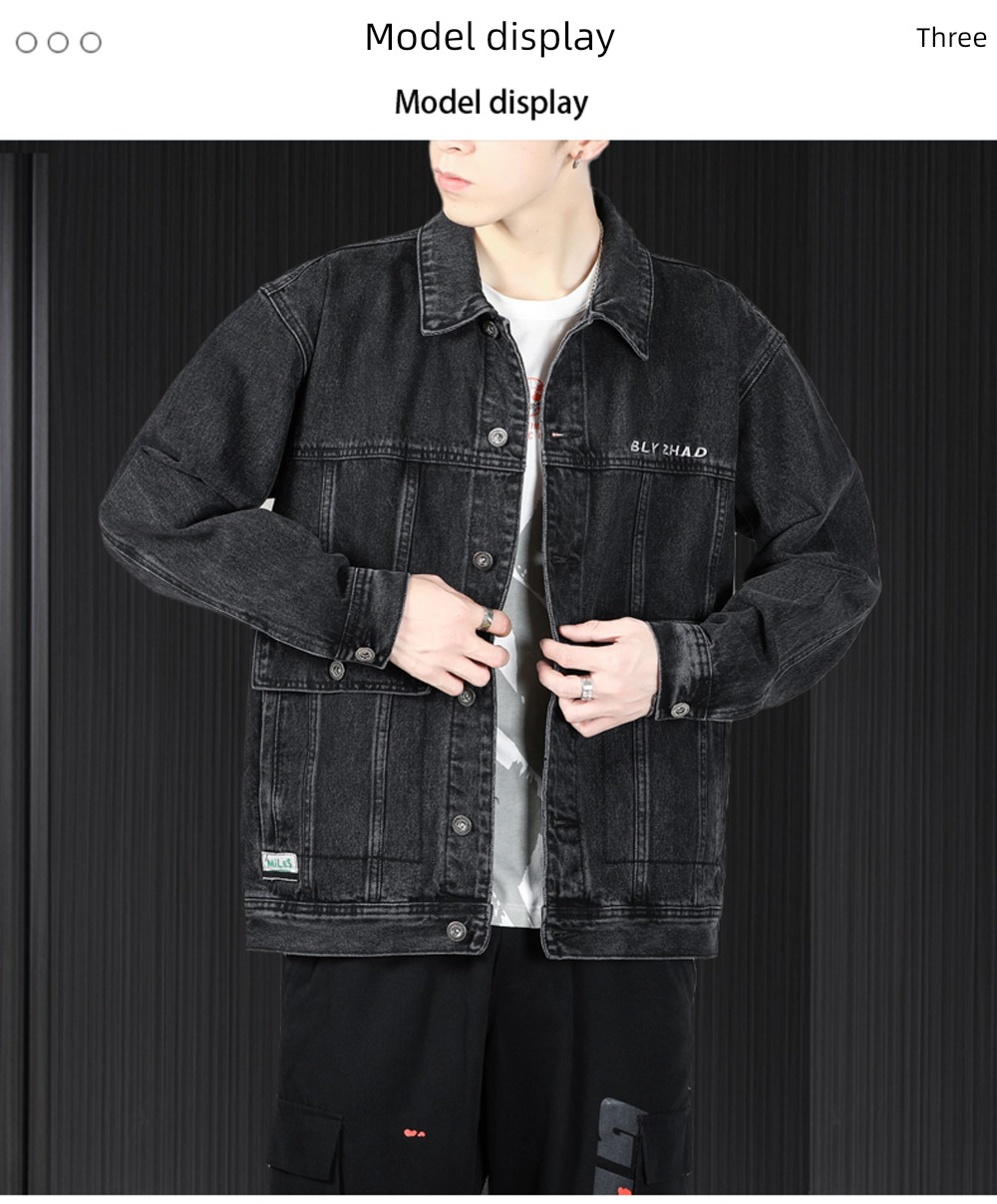 Chaopai black autumn easy Plush cowboy Jacket