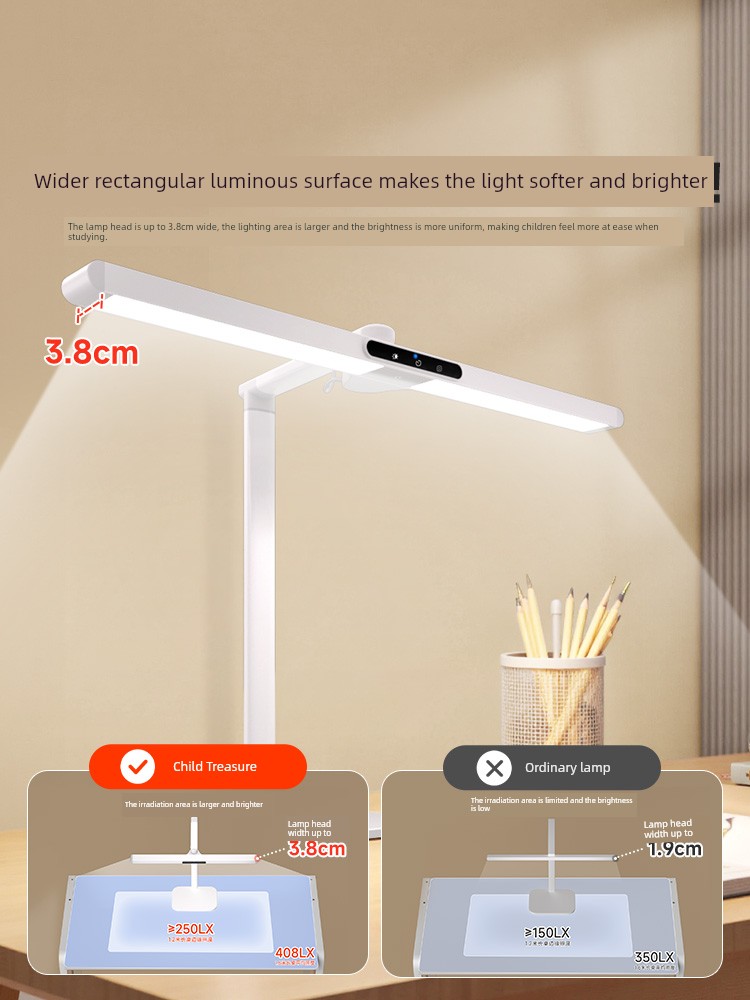 Children's Eye Protection Desk Lamp for Learning, Student Dormitory Bedroom Bedside Reading Full Spectrum Desktop Lamp L3