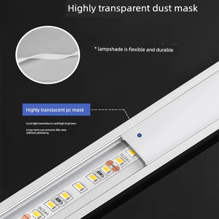 Linear Light Aluminum Channel Led Strip Light Embedded Aluminum Alloy Concealed Surface-Mounted U-Shaped Ceiling Linear Light with Slot