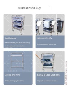 Restaurant Fast Food Barbecue KTV Trolley Collection Car Stainless Steel Mini Dining Car Bowl-Receiving Cart Dining Car