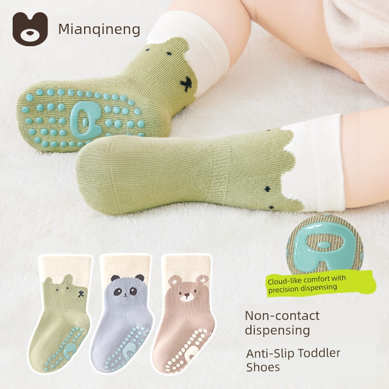 Baby Floor Socks, Infant Spring and Autumn Non-Slip Anti-Cold Toddler Socks, One-Year-Old Boys and Girls Mid-Tube Indoor Children's Socks — 4