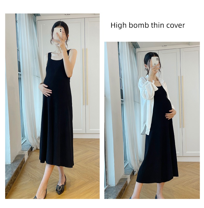 Show thin High waist A word have more cash than can be accounted for Over the knee Vest skirt pregnant woman