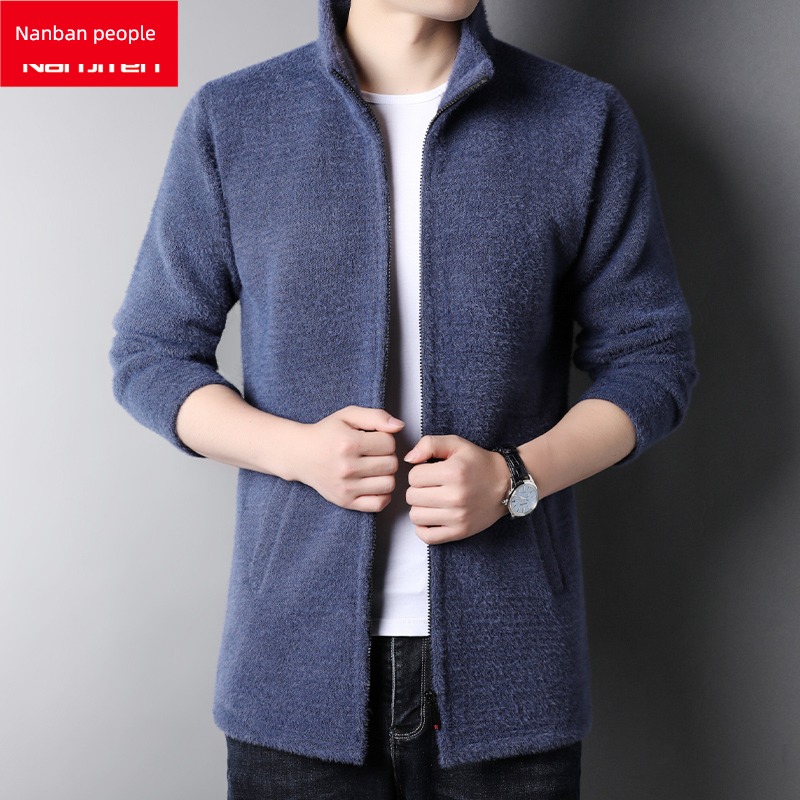 NGGGN Medium and long term Imitation mink hair stand collar man Sweater