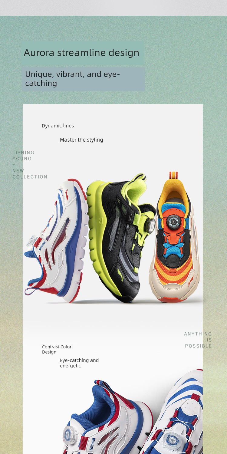 Li Ning Rotate Button Little Girl Autumn Children's Shoes — 4