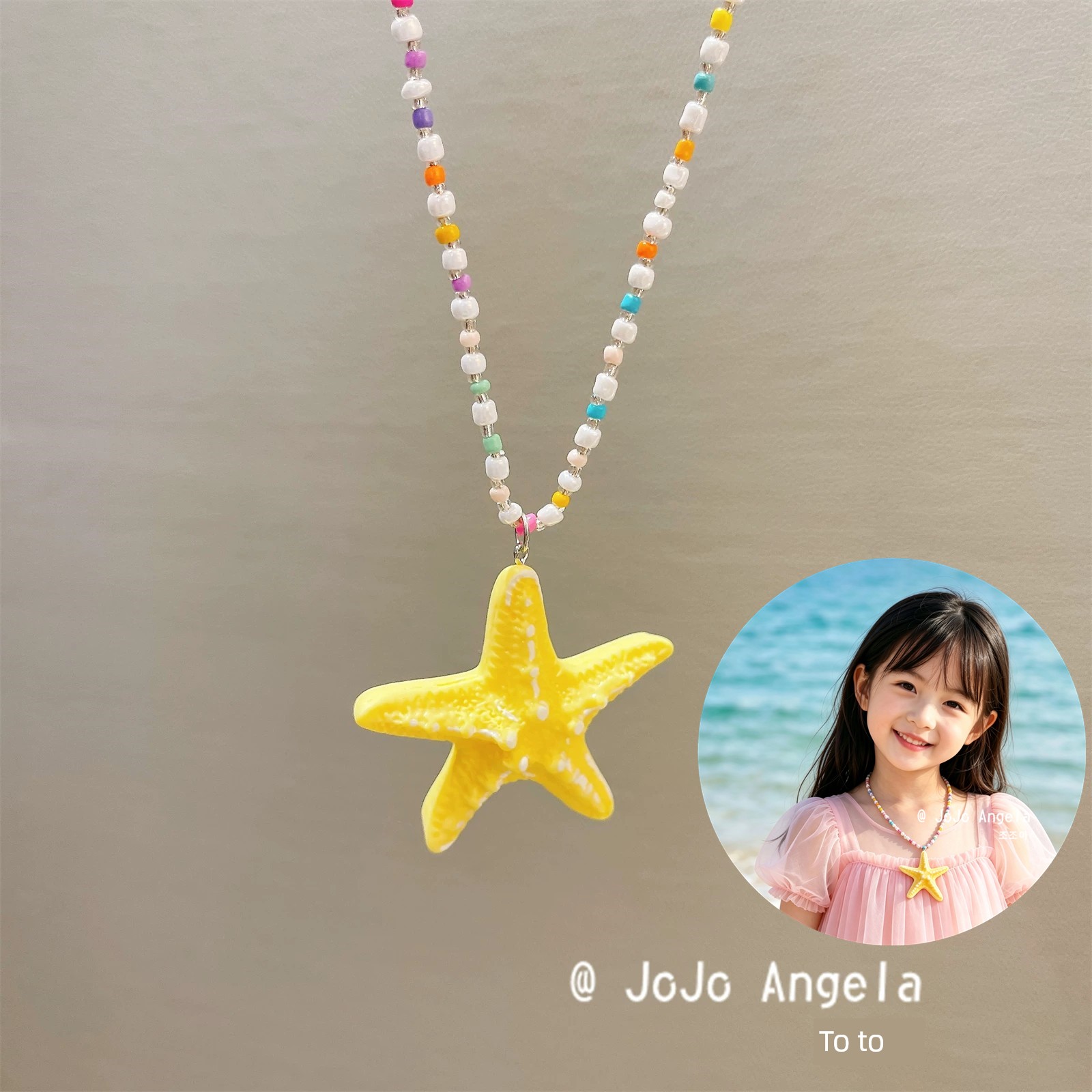 Jojo Children's Hair Accessories Versatile Flower Necklace Girls' Collarbone Chain Baby Beaded Neck Chain Sweater Chain New Year Accessories — 1