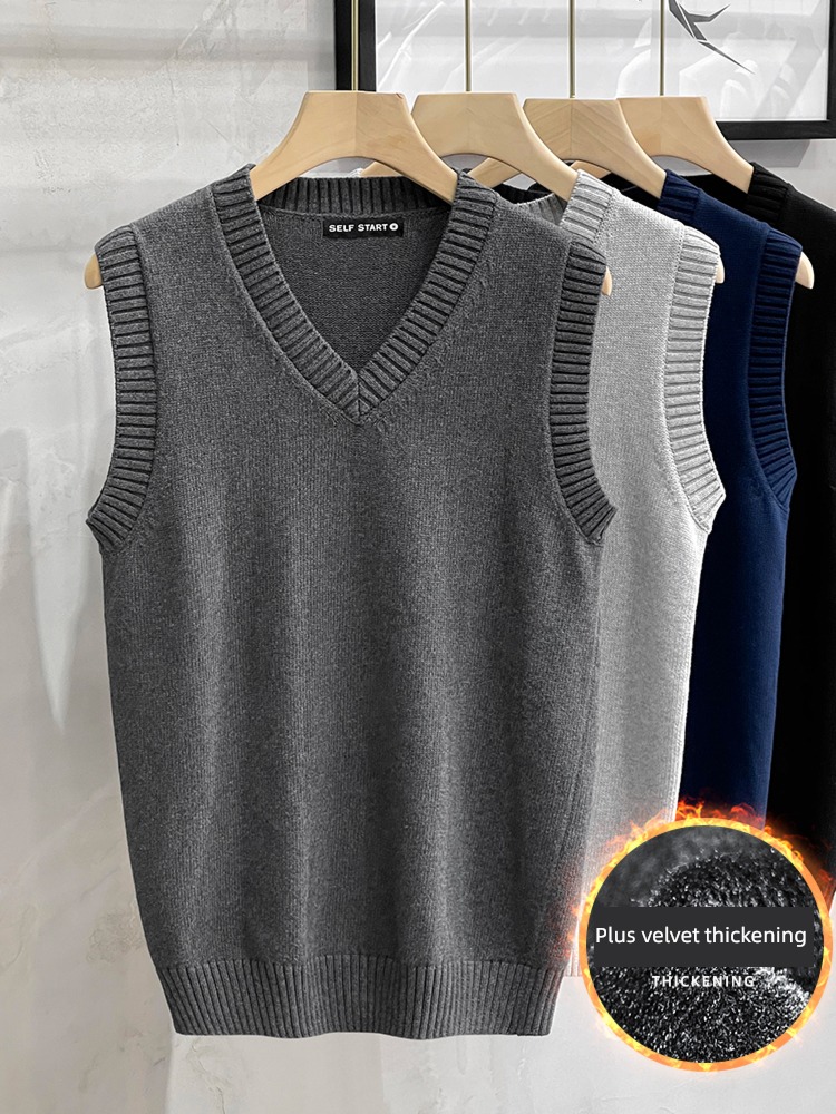 Autumn and winter V-neck business affairs Lay a foundation Sweater sweater vest