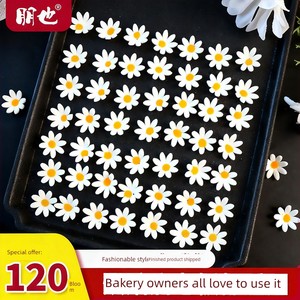 Fondant Flower Cake Decoration Ornaments, White Daisy Flowers, Paper Cup Desserts, Tiramisu Garnish, Baking Supplies for