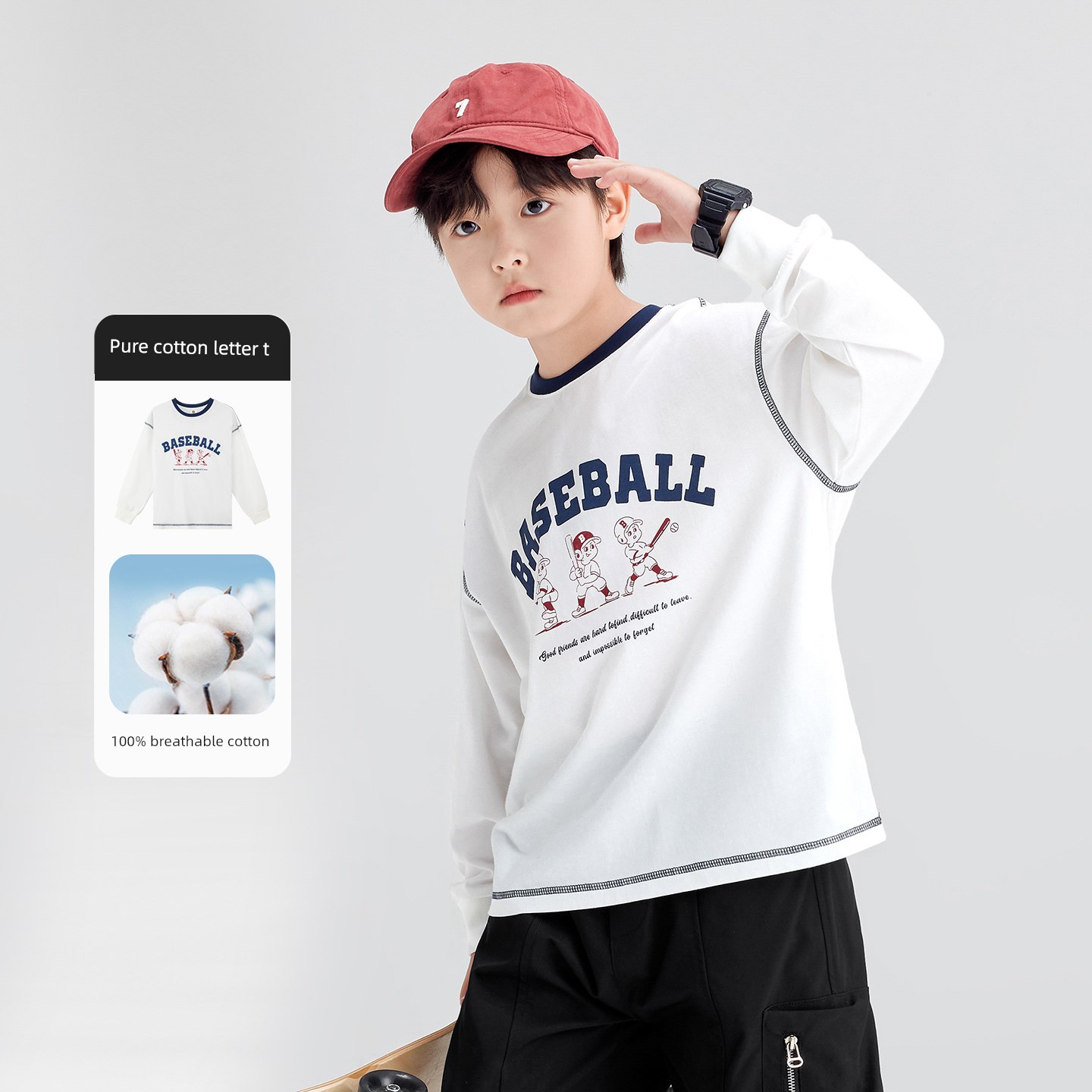 Zuoxi Children's Clothing Boys' Short-Sleeve T-Shirt Children's Long-Sleeve Base Shirt Autumn Wear 2026 New Model Boys' Big Kids' Top — 4