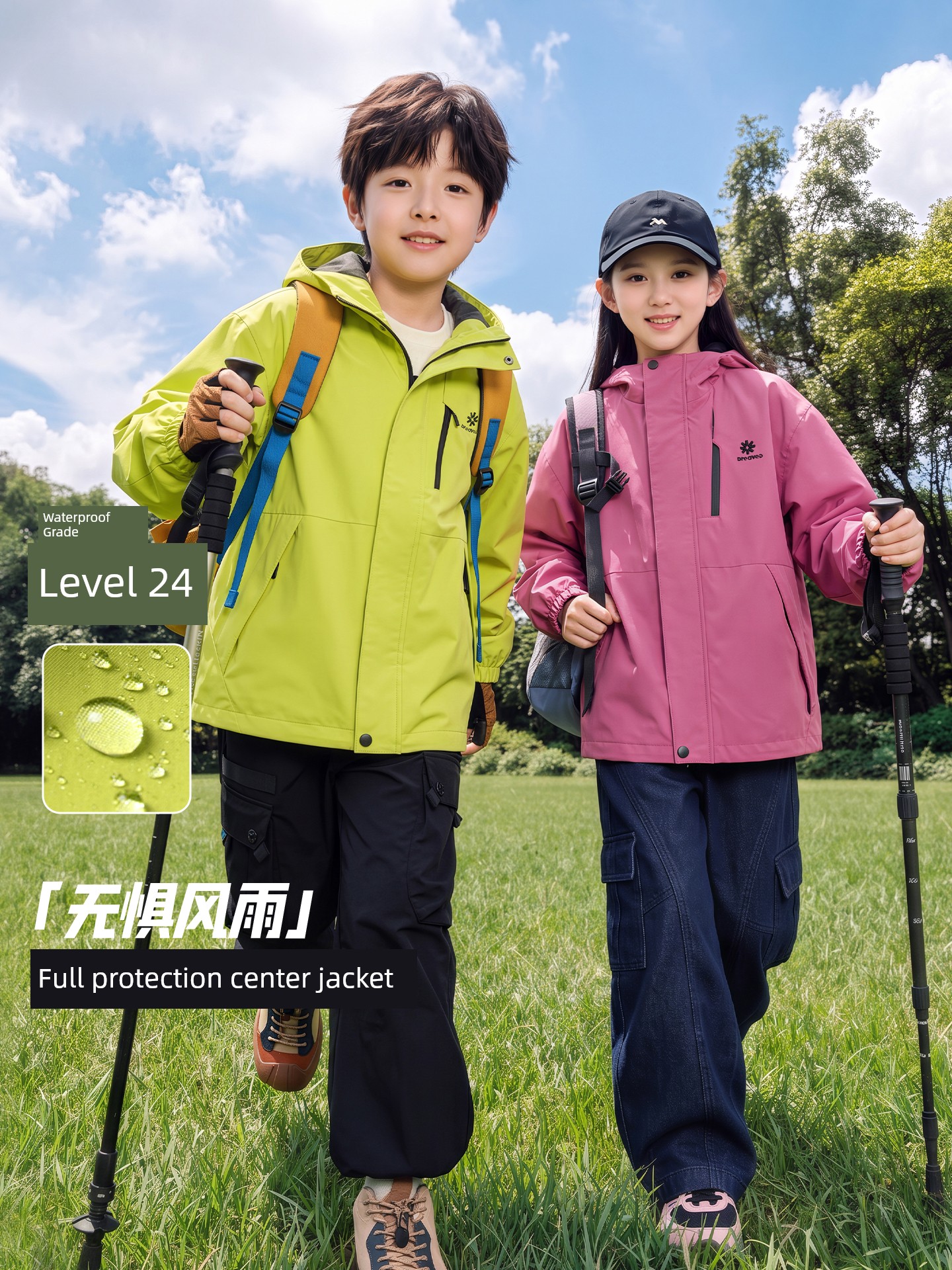 Zuoxi Children's Clothing Boys' Outdoor Jacket Children's 3-in-1 Autumn Coat 2026 New Model Big Kids Waterproof Outdoor Clothing