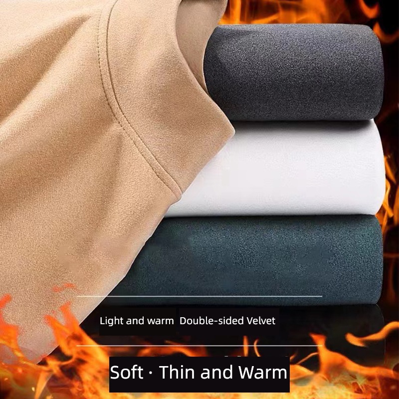 1 / 2 piece Half high collar Autumn and winter Plush keep warm Long sleeve T-shirt