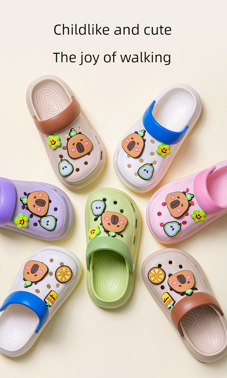 Pig Daddy Capibara Children's Summer Slippers for Boys, Non-Slip Home Sandals for Older Children, Beach Clogs for Girls — 3