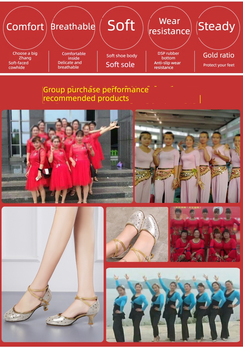 genuine leather adult ma'am soft sole summer Latin shoes