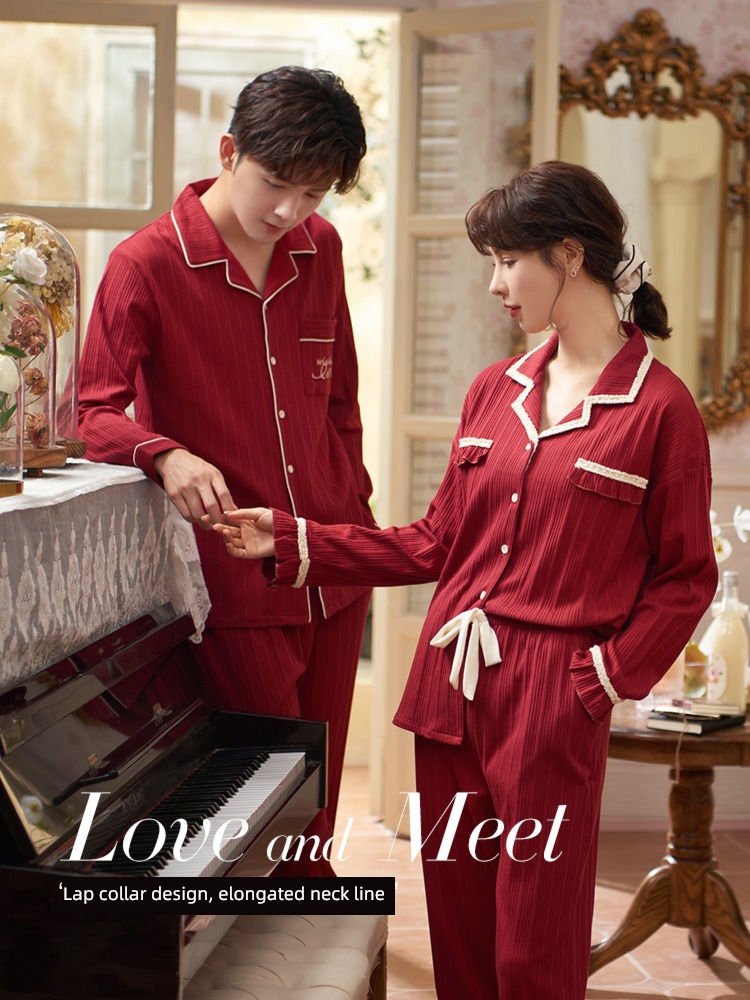 Mrs. sley pure cotton bride marry lovers pajamas